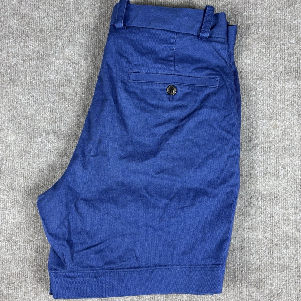 Brooks Brothers Mens Shorts W32 Blue Chino Stretch Cotton Casual Flat Front 7"